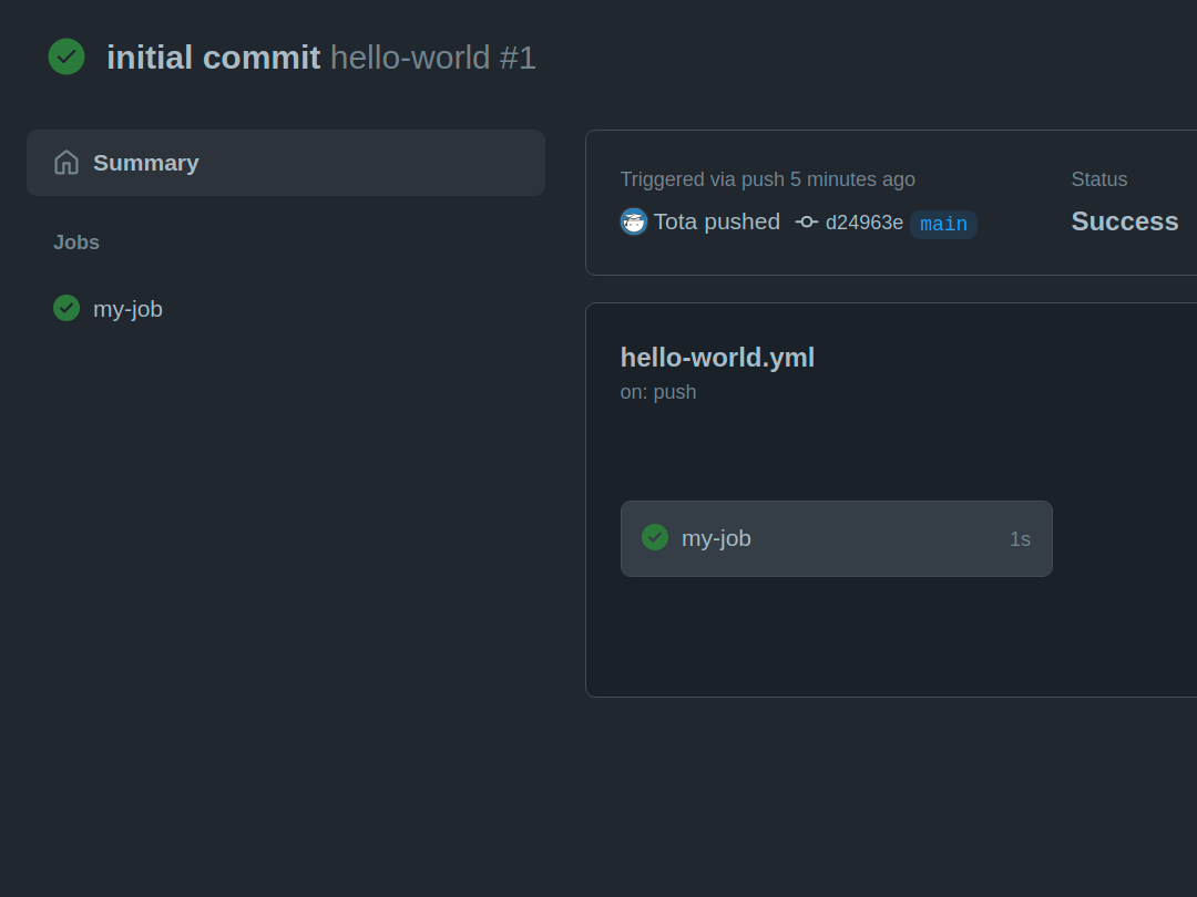 Details of the my-job task