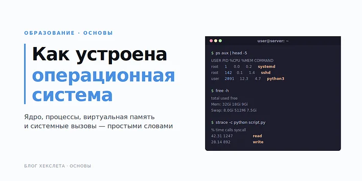 Как устроена операционная система: ядро, процессы, память и системные вызовы