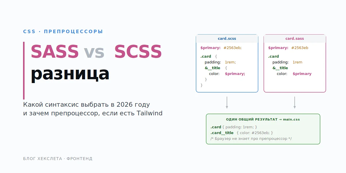 SASS и SCSS: в чём разница и какой синтаксис выбрать в 2026