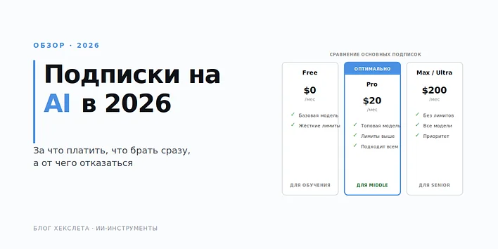 Подписки на AI для разработчика в 2026: за что платить и как считать окупаемость