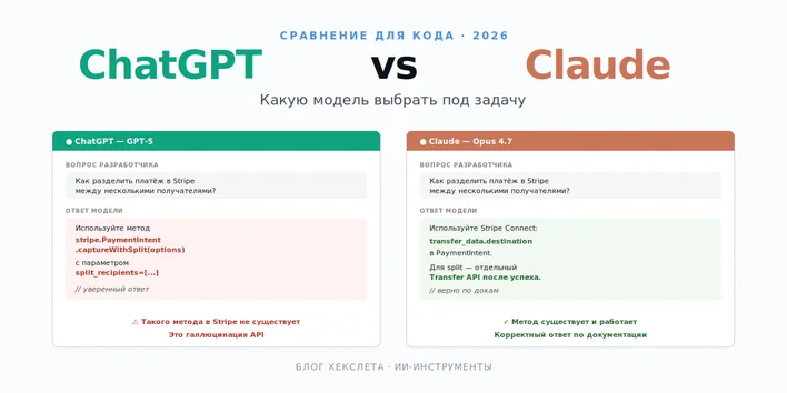 ChatGPT vs Claude для кода — когда что выбрать